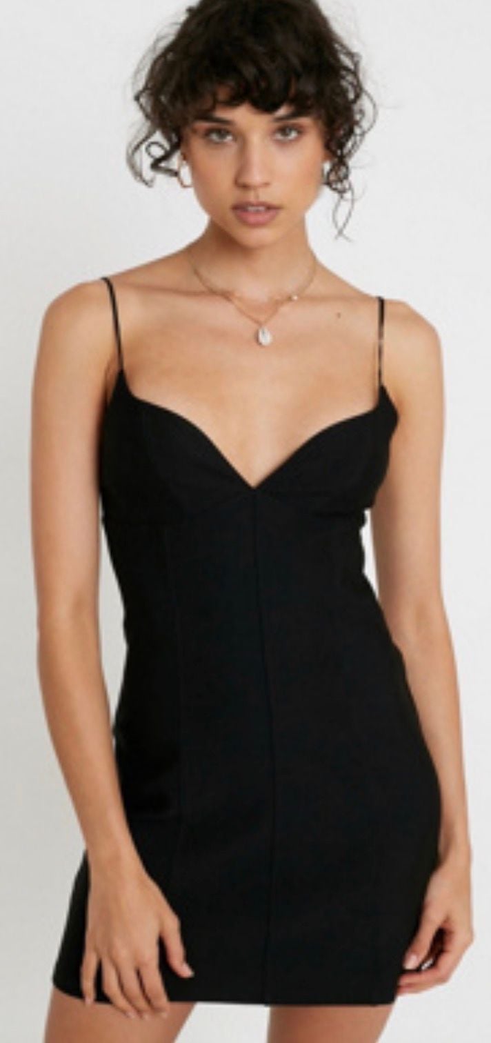 Urban Outfitters Ari Ponte V-Neck Bodycon Mini Dress